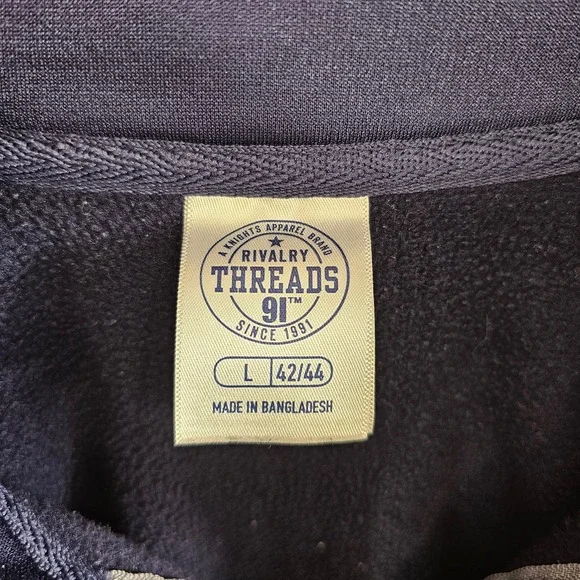 Notre Dame Fighting Irish‎ Quarter Zip Pullover Sweatshirt Mens L Navy Gray - Picture 8 of 8